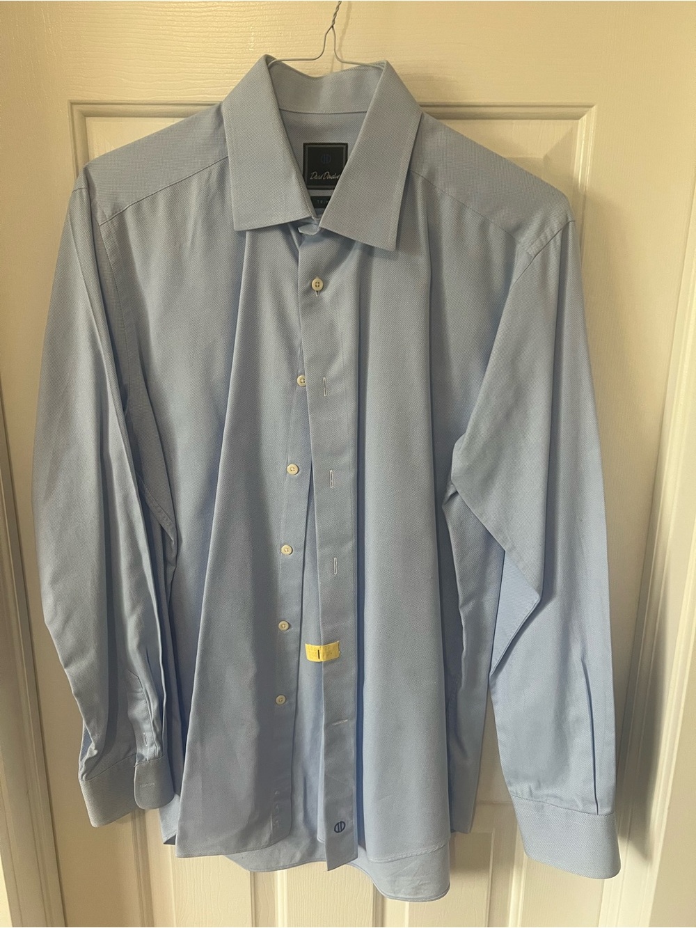 David Donahue Light Blue Men's Dress Shirt - Tailored Spread Collar